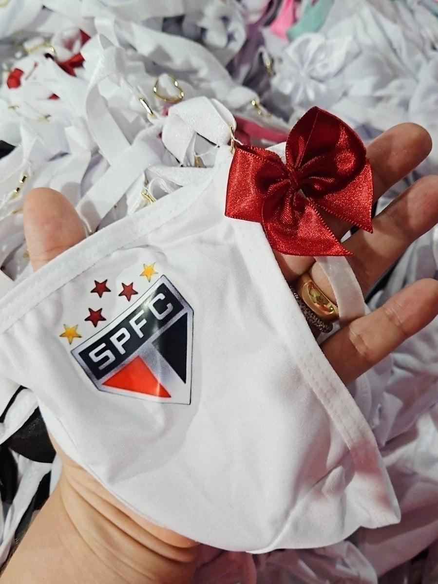 CALCINHA PARA PERSONALIZAR TIME SÃO PAULO BRANCA LAÇO