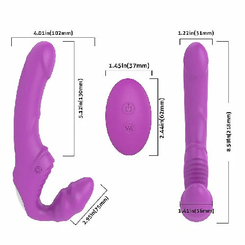 VIBRADOR DE PONTO G DUPLO STRAPLESS RECARREGAVEL NANA ROXO S-HANDE
