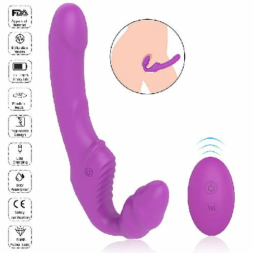 VIBRADOR DE PONTO G DUPLO STRAPLESS RECARREGAVEL NANA ROXO S-HANDE