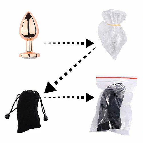 PLUG ANAL EM METAL REDONDO ROSE COM PEDRA VERMELHA TAMANHO P