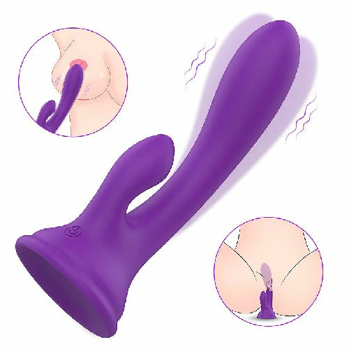 VIBRADOR DE PONTO G E CLITORIS DOLPHIN LOVER ROXO S-HANDE