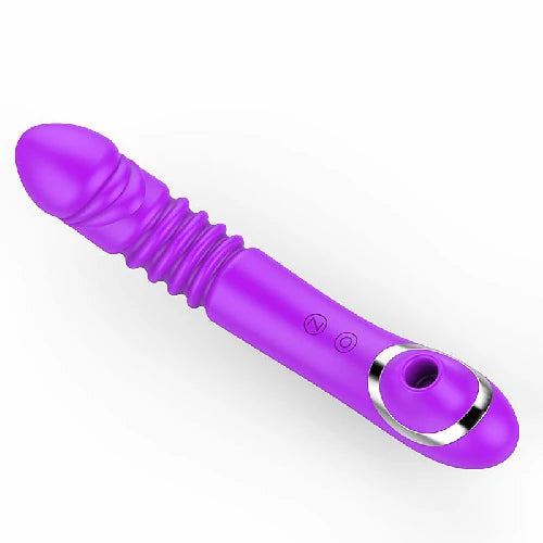 VIBRADOR PONTO G DUPLO PULSAÇÃO E VAI E VEM ROXO