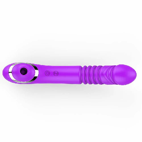 VIBRADOR PONTO G DUPLO PULSAÇÃO E VAI E VEM ROXO