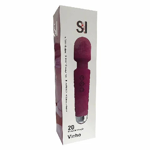 VIBRADOR VARINHA MAGICA RECARREGAVEL 20 VIBRAÇÕES VINHO