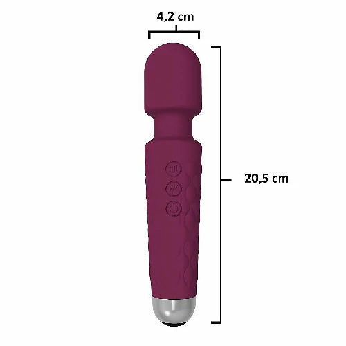 VIBRADOR VARINHA MAGICA RECARREGAVEL 20 VIBRAÇÕES VINHO