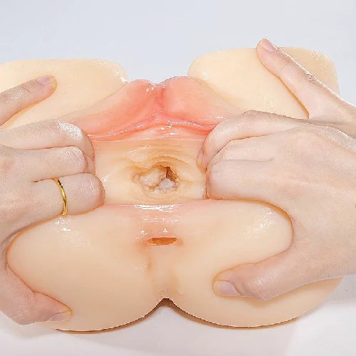 MASTURBADOR BUNDA REALISTA COM VAGINA E ANUS 17 X 13 CM