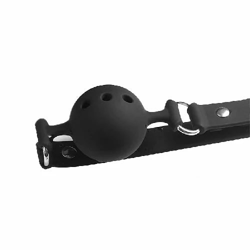 MORDAÇA DE SILICONE COM BOLA 4,5 CM PRETA