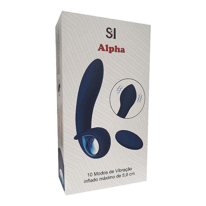 VIBRADOR PONTO G E CLITORIS INFLÁVEL NA PONTA COM CONTROLE REMOTO ALPHA