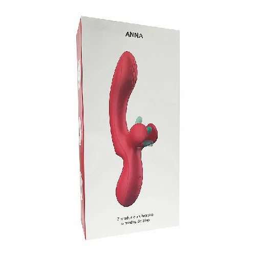 VIBRADOR PONTO G E CLITORIS COM SLAP VERMELHO ANNA