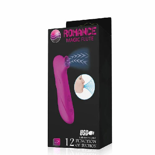 VIBRADOR ESTIMULADOR DE CLITORIS VIBRACAO E SUCCAO ROMANCE ROXO