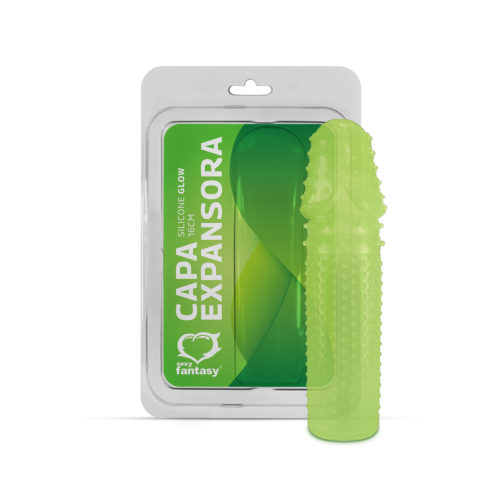 CAPA PENIANA EXPANSORA EM SILICONE GLOW FOSFORECENTE 16 CM SEXY FANTASY