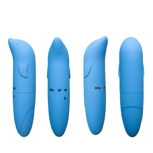 VIBRADOR GOLFINHO TOQUE AVELUDADO AZUL FHTOYS