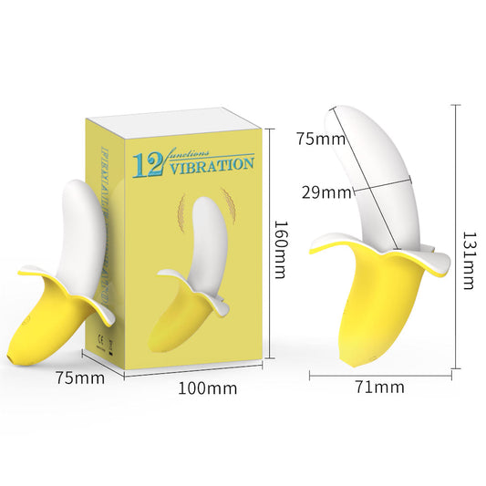 VIBRADOR PONTO G EM FORMATO DE BANANA COM 12 MODOS DE VIBRAÇÃO