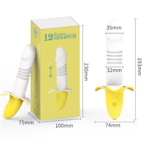 VIBRADOR PONTO G EM FORMATO DE BANANA COM 12 MODOS DE SOBE E DESCE