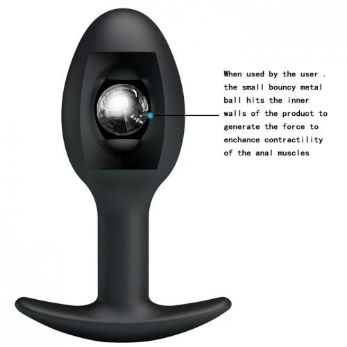 PLUG ANAL EM SILICONE PRETO PRETTY LOVE