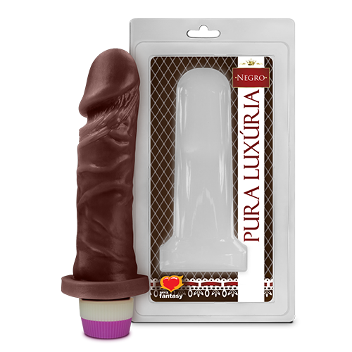 PRÓTESE COM VIBRADOR INTERNO 15,3 X 4 CM CHOCOLATE SEXY FANTASY
