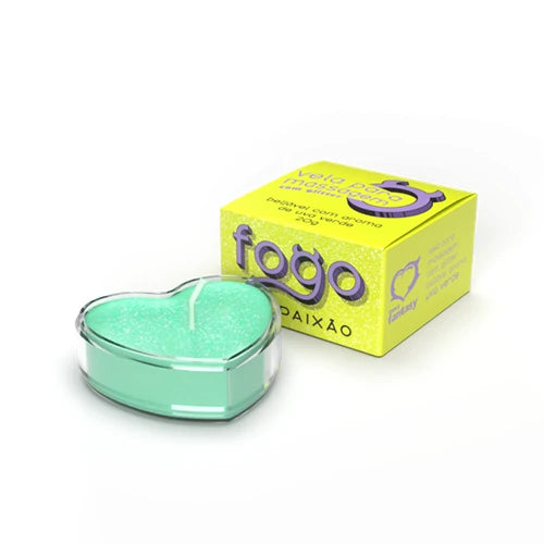 VELA FOGO DA PAIXÃO UVA VERDE COM GLITTER 20 G SEXY FANTASY