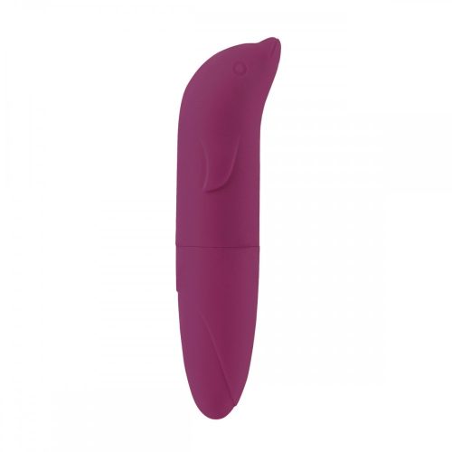 Conheça o vibrador golfinho com formato curvado e toque aveludado. Compacto, discreto e alimentado por 1 pilha AA. Confira na FeelHot.