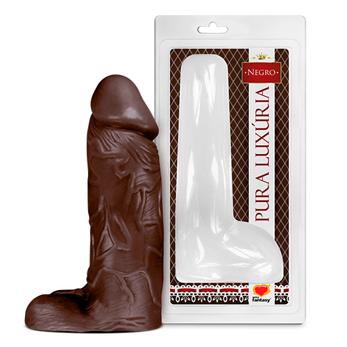 PRÓTESE MACIÇA COM ESCROTO 23,2 X 7,3 CM CHOCOLATE SEXY FANTASY