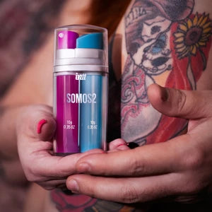 Somos2 INTT, kit excitante 2 em 1 para o casal, com géis para diferentes sensações. Ideal para explorar novas experiências e aproveitar momentos a dois.