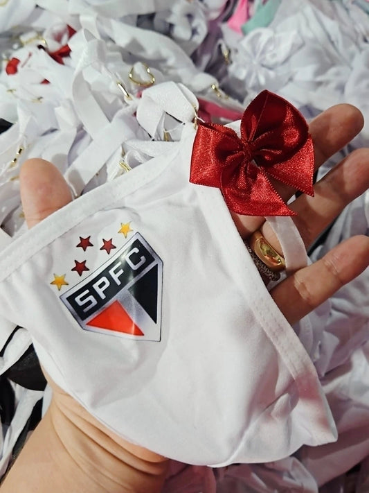 CALCINHA PARA PERSONALIZAR TIME SÃO PAULO BRANCA LAÇO