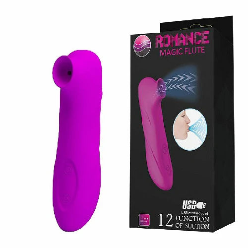 VIBRADOR ESTIMULADOR DE CLITORIS VIBRACAO E SUCCAO ROMANCE ROXO
