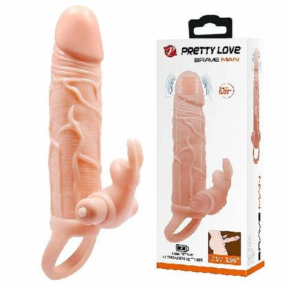 CAPA PENIANA COM VIBRO 17 X 4 CM BRAVE MAN PRETTY LOVE