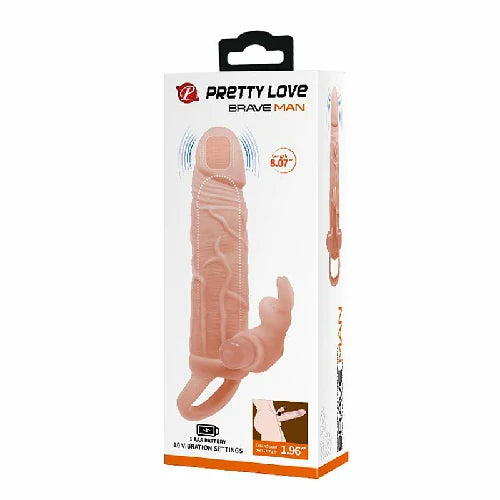 CAPA PENIANA COM VIBRO 17 X 4 CM BRAVE MAN PRETTY LOVE