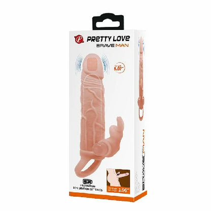 CAPA PENIANA COM VIBRO 17 X 4 CM BRAVE MAN PRETTY LOVE