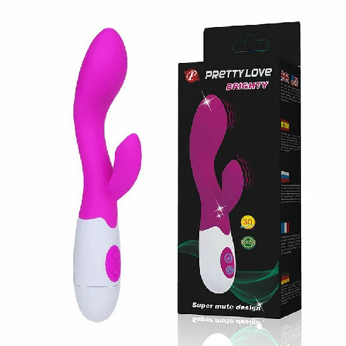 VIBRADOR PONTO G E CLITORIS BRIGHTY ROXO PRETTYLOVE