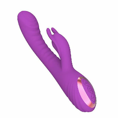 VIBRADOR PONTO G E CLITORIS COM DEDILHAR TAPPING ROXO DAILY