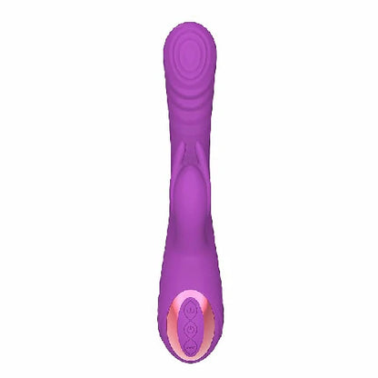 VIBRADOR PONTO G E CLITORIS COM DEDILHAR TAPPING ROXO DAILY