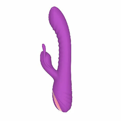 VIBRADOR PONTO G E CLITORIS COM DEDILHAR TAPPING ROXO DAILY