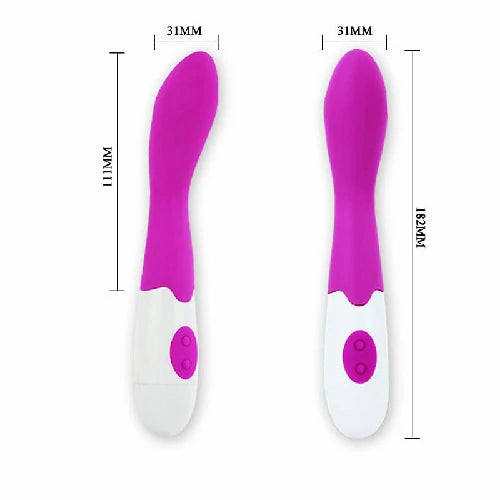 VIBRADOR PONTO G SILICONE 30 VIBRAÇÕES BISHOP ROXO PRETTYLOVE
