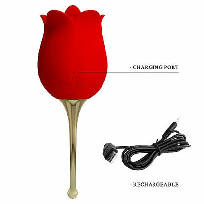 VIBRADOR TIPO ROSA ESTIMULADORA DE CLITORIS ROSE LOVER PRETTY LOVE