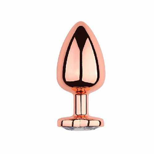 PLUG ANAL EM METAL CORAÇÃO ROSE TAMANHO G