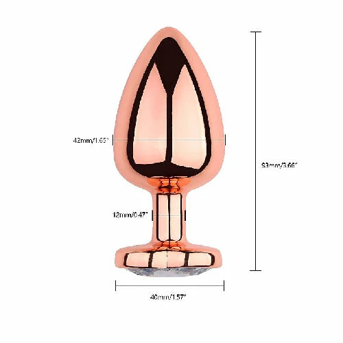 PLUG ANAL EM METAL CORAÇÃO ROSE TAMANHO G