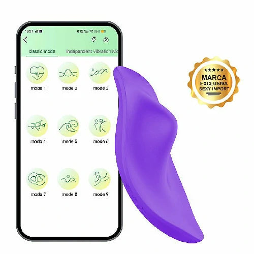 VIBRADOR DE CALCINHA PANAME ROXO CONTROLADO POR APP RECARREGÁVEL