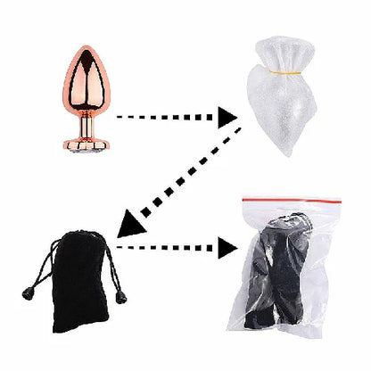 PLUG ANAL EM METAL CORAÇÃO ROSE TAMANHO M