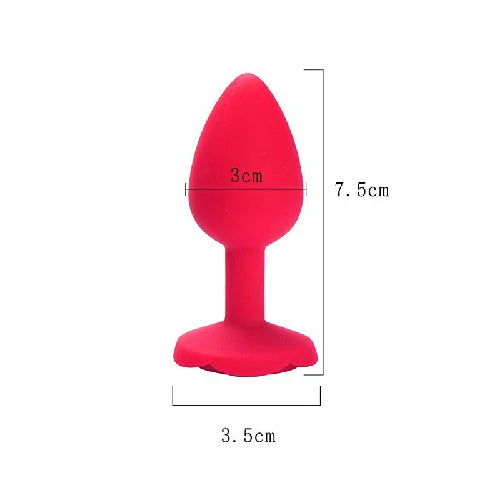 PLUG EM SILICONE FORMATO DE ROSA VEMELHO TAMANHO P