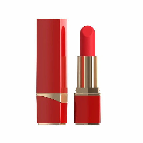 VIBRADOR EM FORMATO DE BATOM  RECARREGAVEL COM 10 VIBRAÇÕES VERMELHO