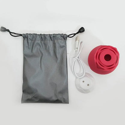 VIBRADOR DE CLITÓRIS EM FORMATO DE ROSA COM 10 MODOS DE PULSAR