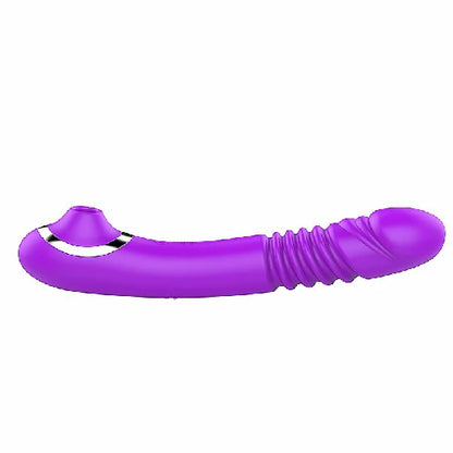 VIBRADOR PONTO G DUPLO PULSAÇÃO E VAI E VEM ROXO