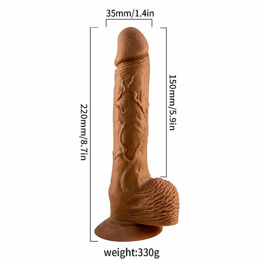 PENIS REALÍSTICO COM VAI E VEM 22,00 x 3,5 CM MARROM