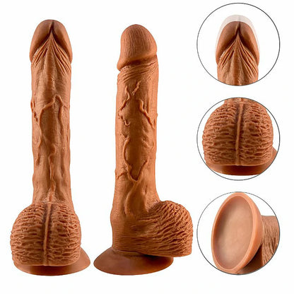 PENIS REALÍSTICO COM VAI E VEM 22,00 x 3,5 CM MARROM