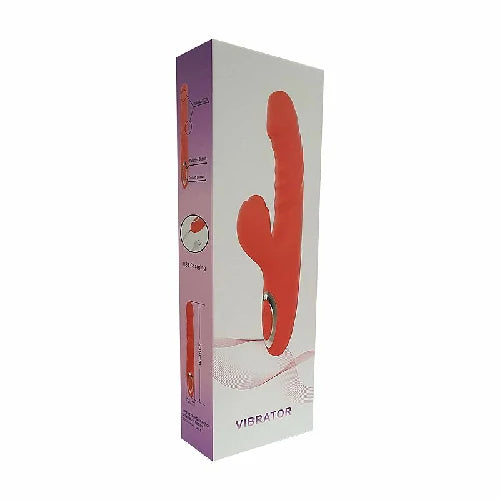 VIBRADOR PONTO G E CLITORIS COM PULSACAO TAPPING VERMELHO