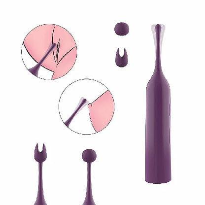 VIBRADOR DE CLITORIS COM 03 OPÇÕES DE PONTA ROXO