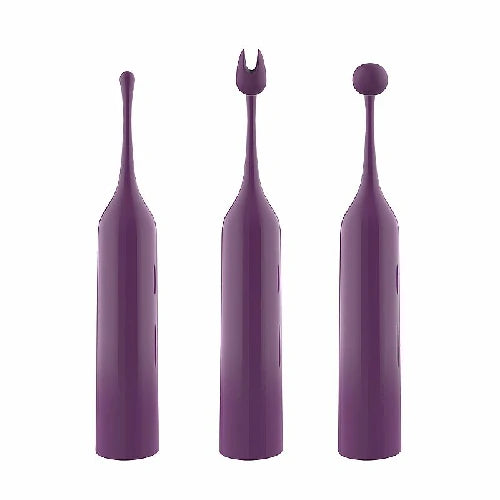 VIBRADOR DE CLITORIS COM 03 OPÇÕES DE PONTA ROXO