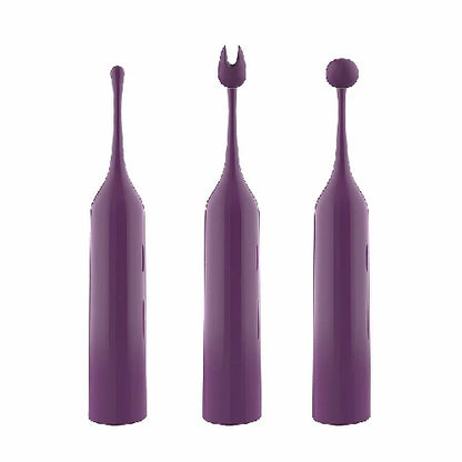 VIBRADOR DE CLITORIS COM 03 OPÇÕES DE PONTA ROXO
