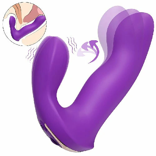VIBRADOR PONTO G COM DEDILHAR VEM CA QIYANA ROXO S-HANDE